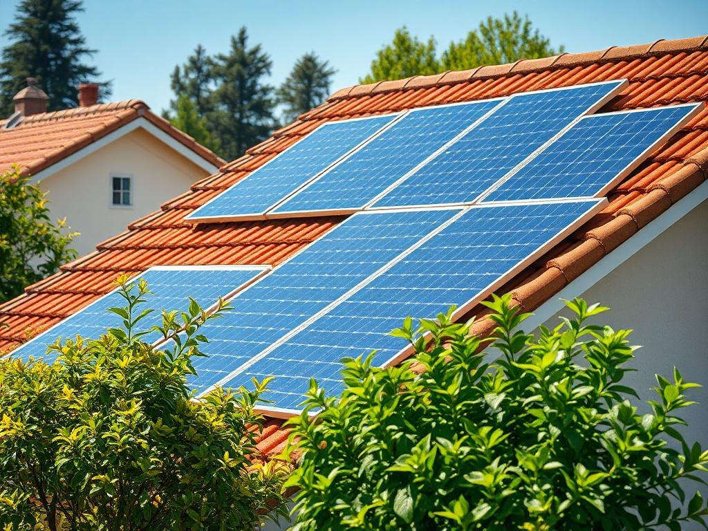 A bright and sunny day showcasing a cleaned solar panel